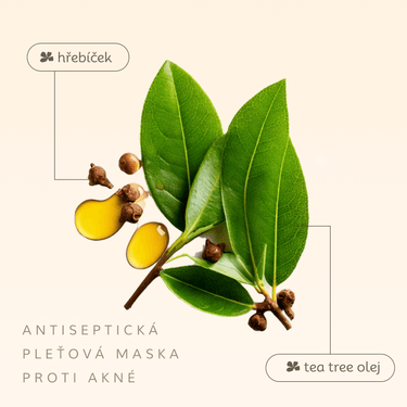 Ájurvédská maska proti akné – Tea Tree & hřebíčkový olej